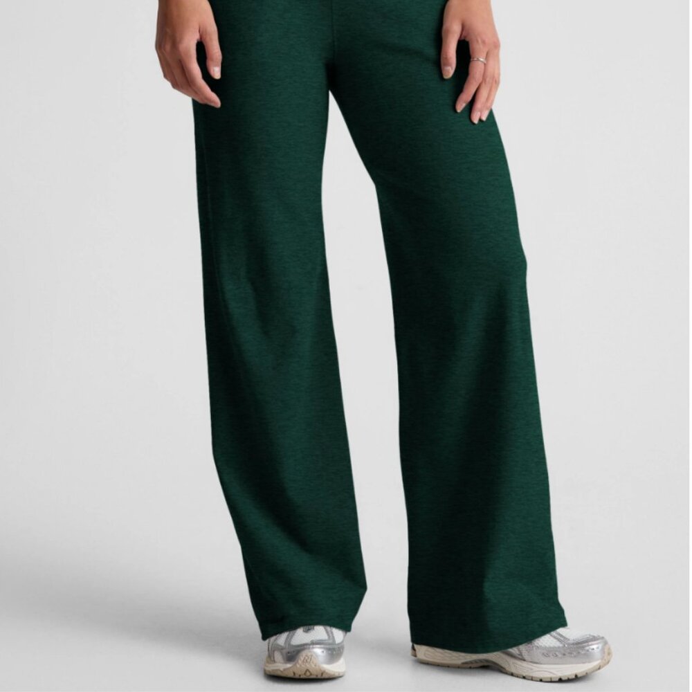Beyond Yoga Spacedye Laid Back Wide Leg Pant - Midnight Green Heather / M